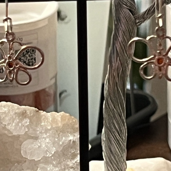 Brand new without tags. Butterfly Earrings with Amber center gemstone. - Picture 5 of 6